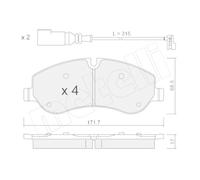 Kit Pastiglie Freno Freno A Disco Metelli 22-0990-0 per Ford Assale Anteriore