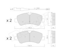 Kit Pastiglie Freno Freno A Disco Metelli 22-0991-1 per Ford Assale Posteriore