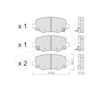 Kit Pastiglie Freno Freno A Disco Metelli 22-1002-1 per Fiat Jeep
