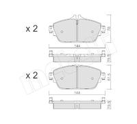 Kit Pastiglie Freno Freno A Disco Metelli 22-1017-0 per Mercedes Benz