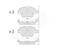 Pastiglie freno 22-1037-0 METELLI per BMW MINI TOYOTA