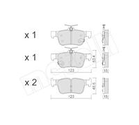 Kit Pastiglie Freno Freno A Disco Metelli 22-1040-0 per Ford Assale Posteriore