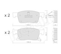 Pastiglie freno 22-1115-0 METELLI per OPEL ASTRA K ASTRA K Sports Tourer
