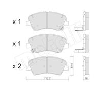METELLI Kit pastiglie freno, Freno a disco 22-1167-0