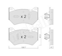 METELLI Kit pastiglie freno, Freno a disco 22-1170-1