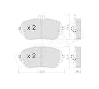 METELLI Kit pastiglie freno, Freno a disco 22-1193-0