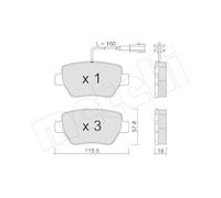 Pastiglie freno 22-1204-0 METELLI per MASERATI QUATTROPORTE VI GHIBLI III