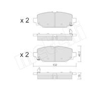 Kit Pastiglie Freno Freno A Disco Metelli 22-1210-0 per Jeep Assale Posteriore