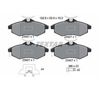 Kit pastiglie freno, Freno a disco TEXTAR 2340702 per C2 (JM_) 1.4 2003-2009