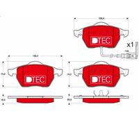 Kit pastiglie freno, Freno a disco TRW GDB1403DTE per A3 (8L1) 1.8 1998-2003