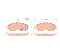 TRW GDB1719 Pastiglie Freno Set di 4 para Fiat Scudo Furgone (270_, 272_) 2007-2016 Assale Anteriore e Altri Veicoli