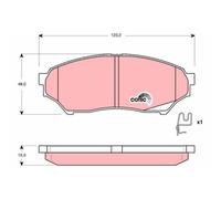 Kit Pastiglie Freno Freno A Disco Trw GDB3270 Cotec per Mitsubishi