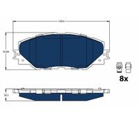 Kit pastiglie freno, Freno a disco TRW GDB3424BTE per AURIS 1.8 2010-2012