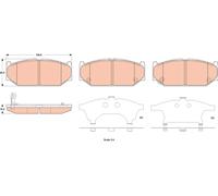 TRW pastiglie freno GDB3522 108,5x45,5 spessore 15 mm con avvisatore acustico