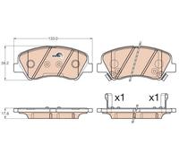 Kit pastiglie freno, Freno a disco TRW GDB3548 compatibile con HYUNDAI KIA