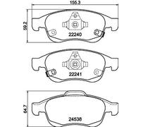 HELLA PAGID 8DB 355 023-251 Kit pastiglie freno,T2445,Spessore,18.6mm,Sistema frenante,Teves,con segnalatore acustico usura,per es. FIAT / JEEP