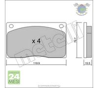 Kit Pastiglie freno Metelli per ASTON MARTIN LAGONDA VIRAGE JAGUAR XJSC XJ RENA