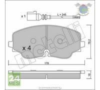 Kit Pastiglie freno Metelli per AUDI A3 VW GOLF VIII TIGUAN ARTEON