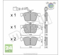 Kit Pastiglie freno Metelli per AUDI TT A3