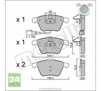 Kit Pastiglie freno Metelli per AUDI TT A3 VW SCIROCCO GOLF VI