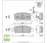 Kit Pastiglie freno Metelli per CHRYSLER SEBRING Cabriolet DODGE CALIBER AVENGE