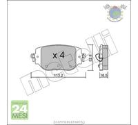 Kit Pastiglie freno Metelli per CITROEN SPACETOURER JUMPY III OPEL VIVARO C bmf