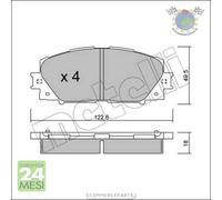 Kit Pastiglie freno Metelli per DAIHATSU CHARADE CUORE GREAT WALL VOLEEX TOYOTA
