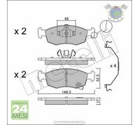 Kit Pastiglie freno Metelli per FIAT PANDA 500e 500 LANCIA YPSILON