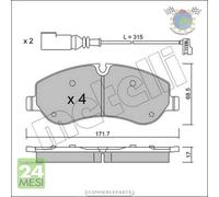 Kit Pastiglie freno Metelli per FORD TRANSIT TOURNEO