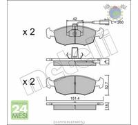 Kit Pastiglie freno Metelli per LANCIA DEDRA bce