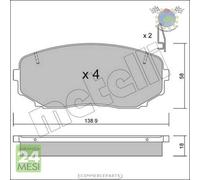 Kit Pastiglie freno Metelli per MAZDA CX-9 CX-7 MITSUBISHI L200