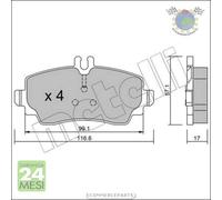 Kit Pastiglie freno Metelli per MERCEDES CLASSE A 210 190 170 160 140