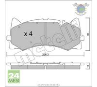 Kit Pastiglie freno Metelli per MERCEDES CLASSE C AMG63 AMG GT