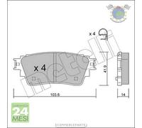 Kit Pastiglie freno Metelli per MITSUBISHI ECLIPSE bkm