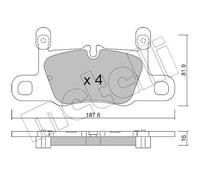 METELLI 22-1258-3 Kit pastiglie freni