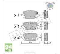 Kit Pastiglie freno Metelli Posteriore per NISSAN X-TRAIL QASHQAI