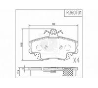Kit pastiglie freno PER Renault Rapid / 1.4 44 KW 60 CV