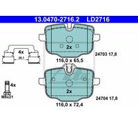Kit pastiglie freno posteriore ATE 13.0470-2716.2 per BMW Série 5 2.0 520 d