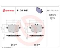 Kit pastiglie freno posteriore BREMBO P 06 061 per BMW Série 5 2.0 520 d