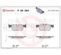 Kit pastiglie freno posteriore BREMBO P 06 094 per BMW X1 2.0 sDrive 18 d