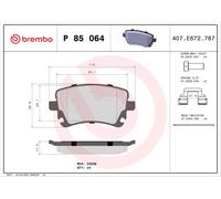 Brembo P 85 064 - Pastiglia Freno - Posteriore