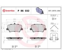 Kit pastiglie freno posteriore BREMBO P 86 032 per VOLVO XC40 D3