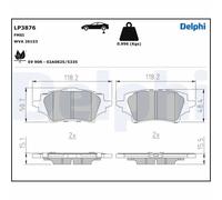 Delphi Pastiglie freno LP3876 Low-Metallic posteriore per Toyota Corolla