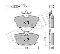 Pastiglie freno 22-0346-1 METELLI per VW TRANSPORTER T4 Autobus