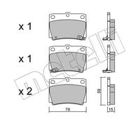 METELLI Pastiglie Freno Bremsbelegsatz Posteriore per Mitsubishi Pajero Sport I
