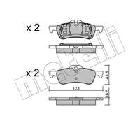 Kit pastiglie freno posteriore METELLI 22-0556-0 per MINI MINI 1.6 Cooper
