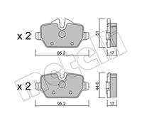 Pastiglie freno 22-0641-0 METELLI per MINI BMW