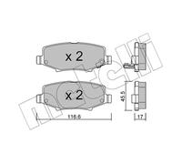 Kit pastiglie freno posteriore METELLI 22-0863-0 per JEEP WRANGLER 2.8 CRD