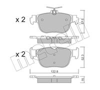 Kit pastiglie freno posteriore METELLI 22-1281-0 per VW GOLF 2.0 TDi BlueMotion