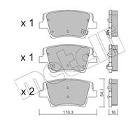 Kit pastiglie freno posteriore METELLI 22-1284-0 per HYUNDAI SANTA FE 2.0 D AWD
